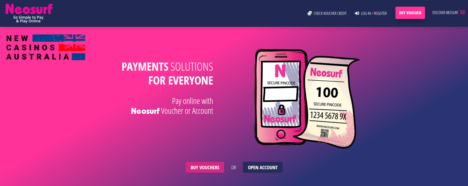 Neosurf homepage